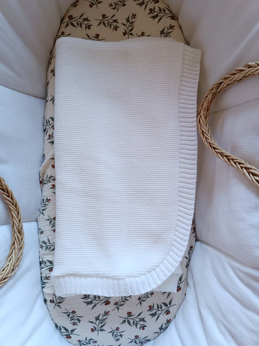 Couverture en maille blanc - personnalisable -