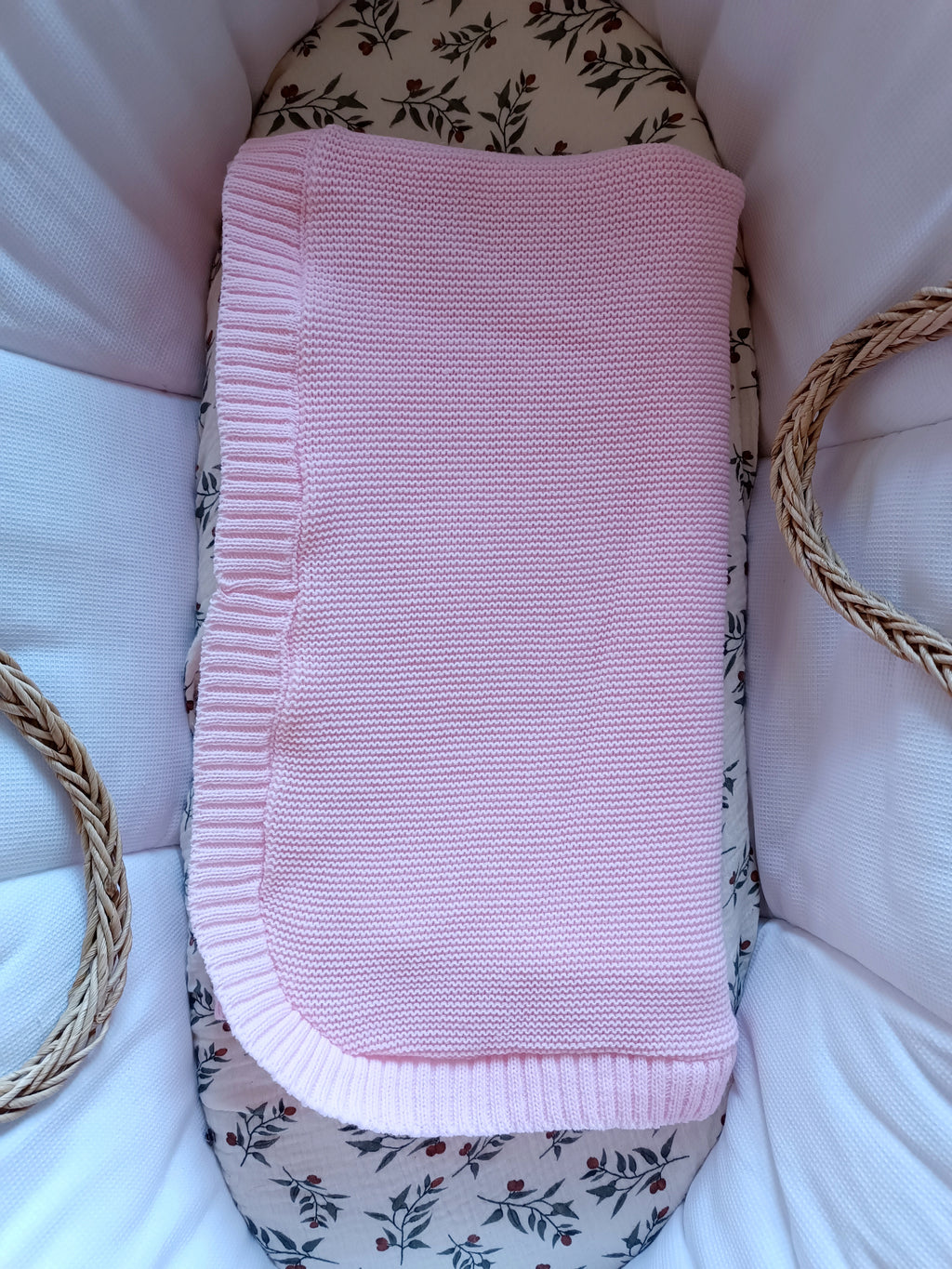 Couverture en maille rose - personnalisable -