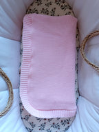 Couverture en maille rose - personnalisable -