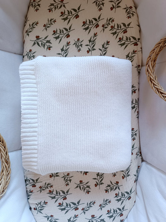 Couverture en maille blanc - personnalisable -
