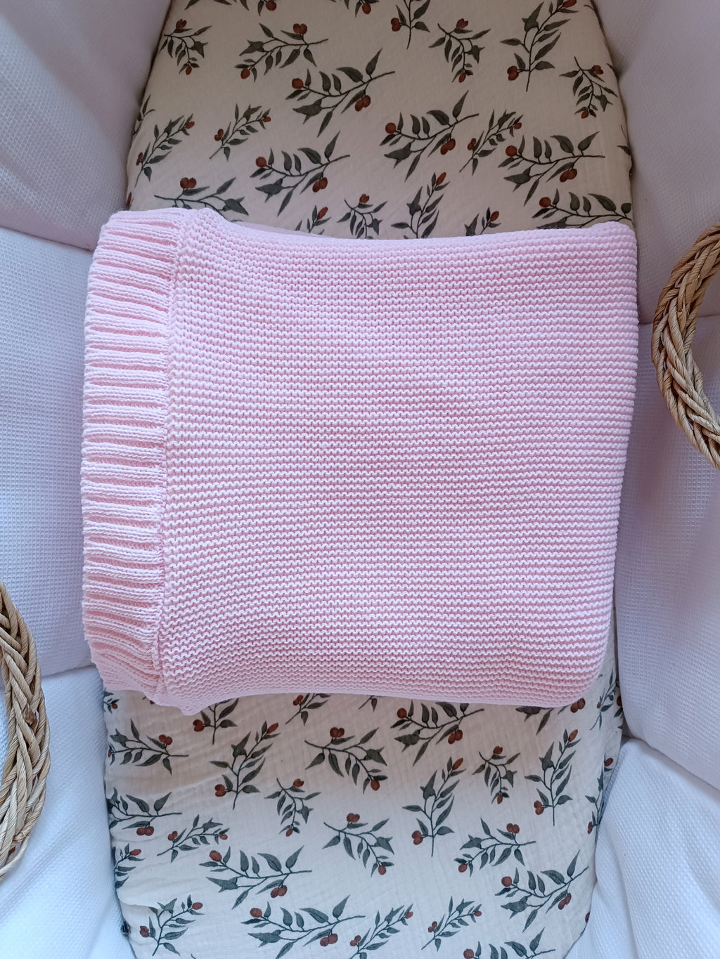Couverture en maille rose - personnalisable -