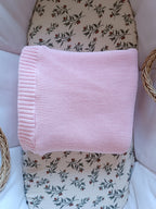Couverture en maille rose - personnalisable -