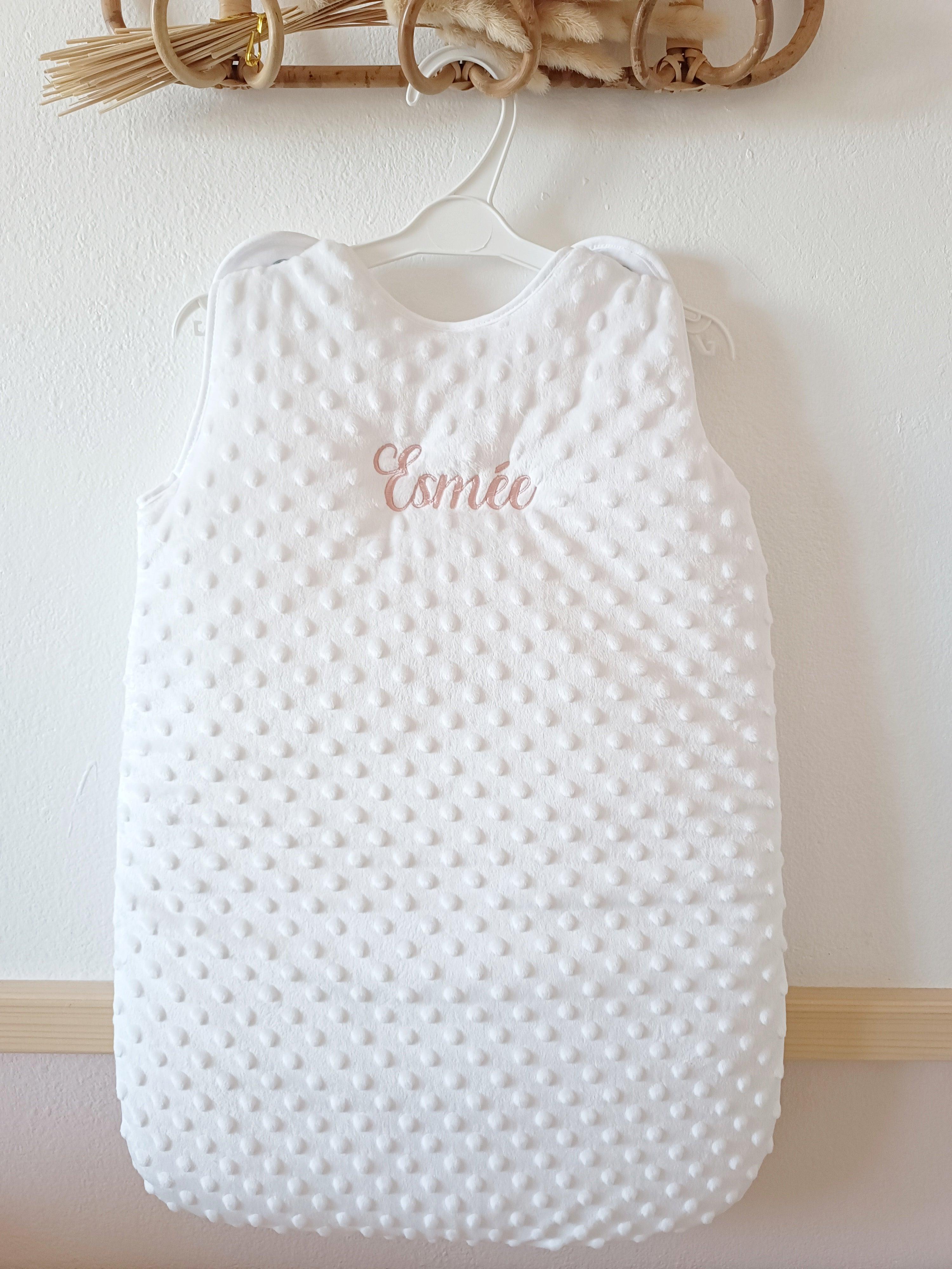 Gigoteuse en minky blanche