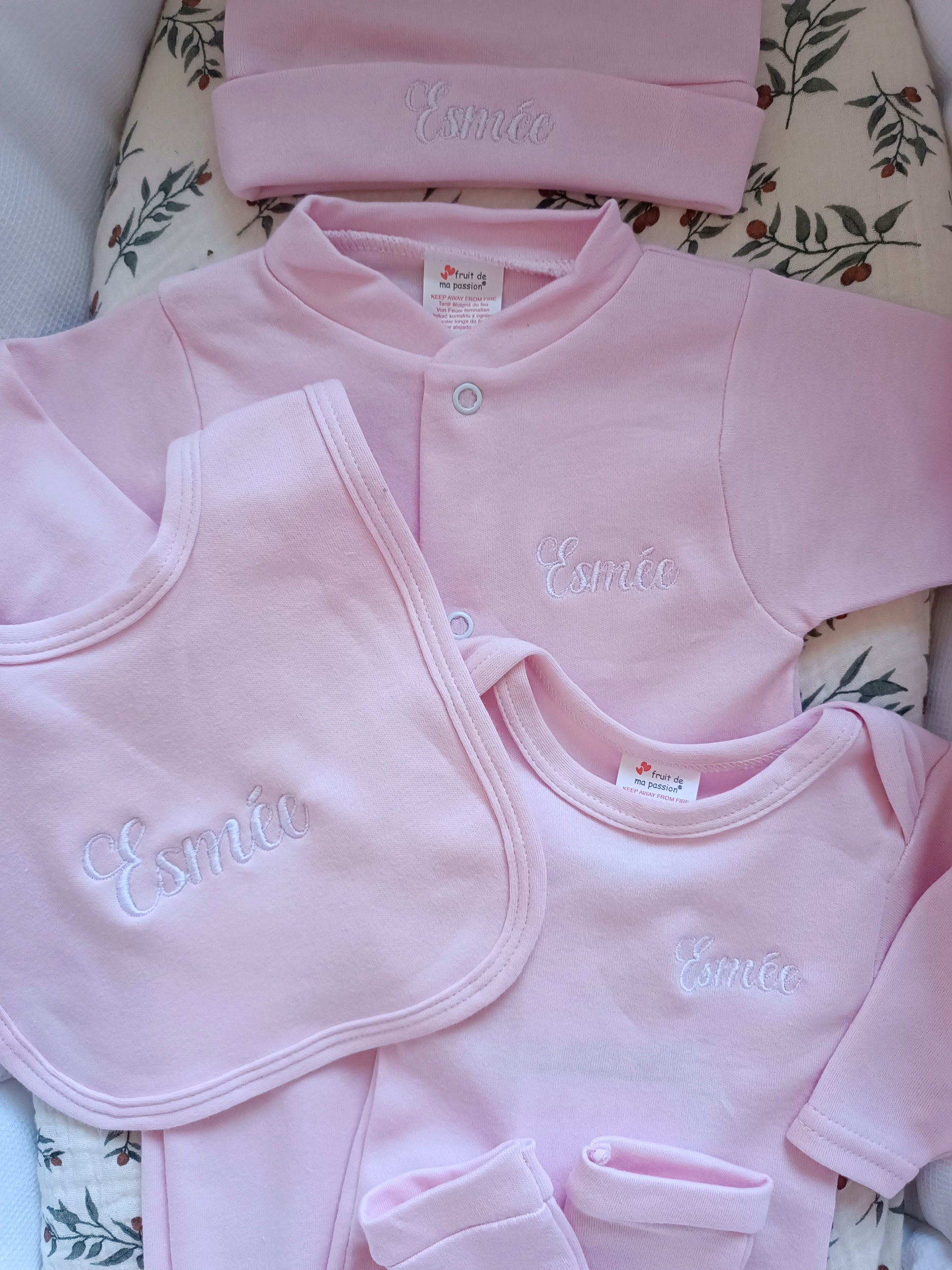 Dors bien coton rose, 5 pièces