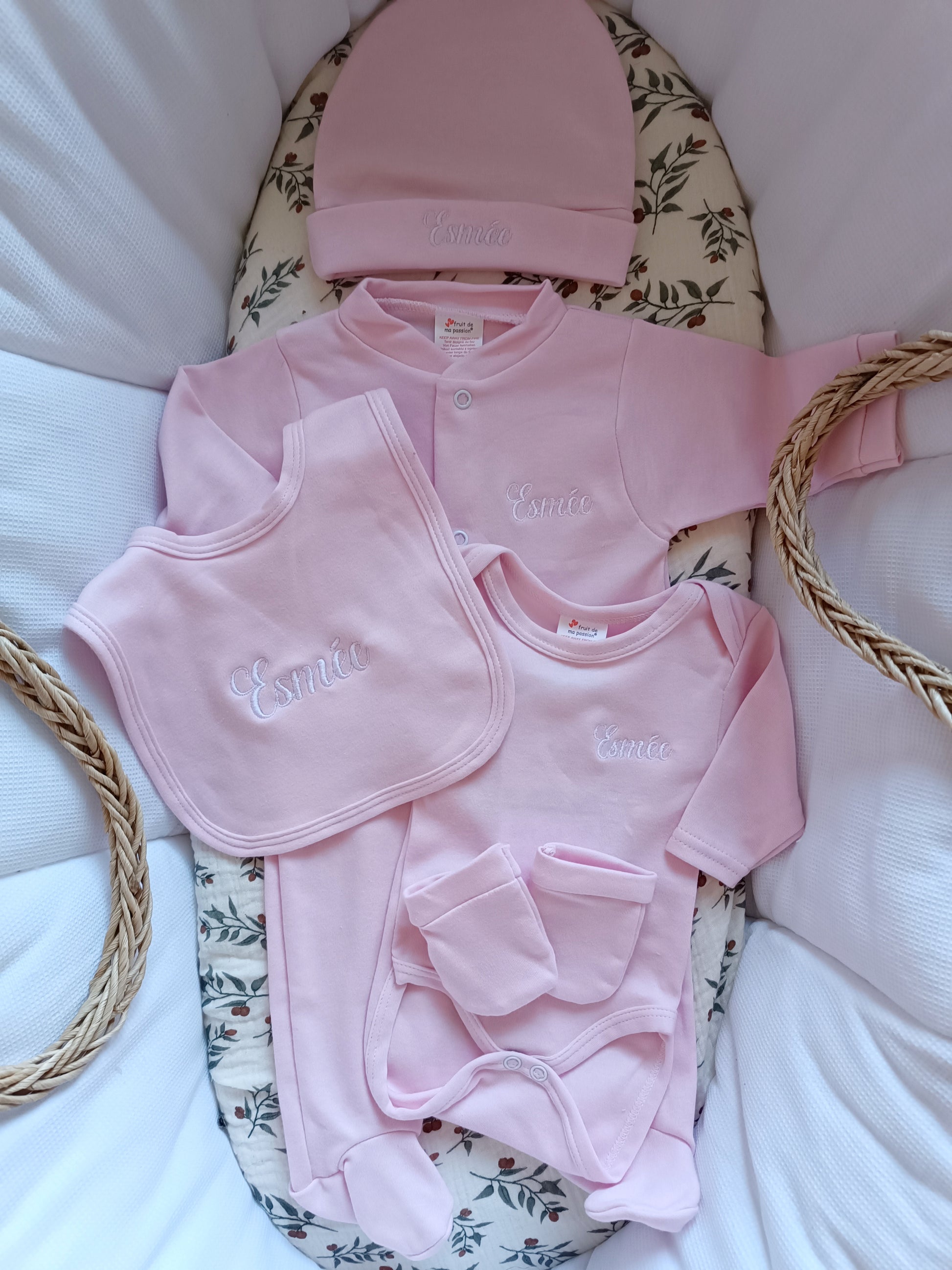 Dors bien coton rose, 5 pièces
