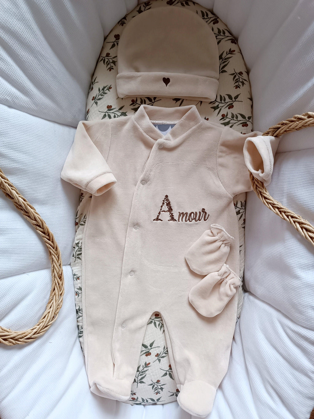 Dors bien velours beige, 3 pièces
