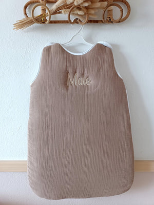Gigoteuse molletonée en gaze de coton marron