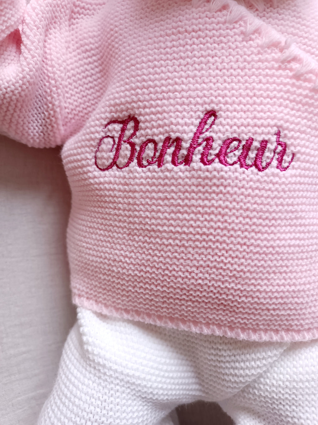 Brassières avec noeud satiné rose - personnalisable