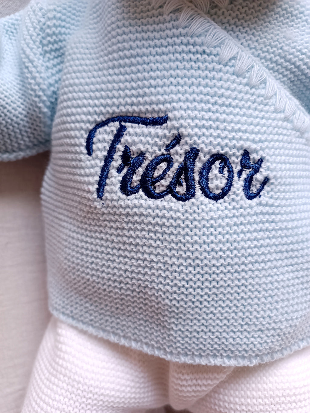 Brassières avec noeud satiné bleu ciel - personnalisable