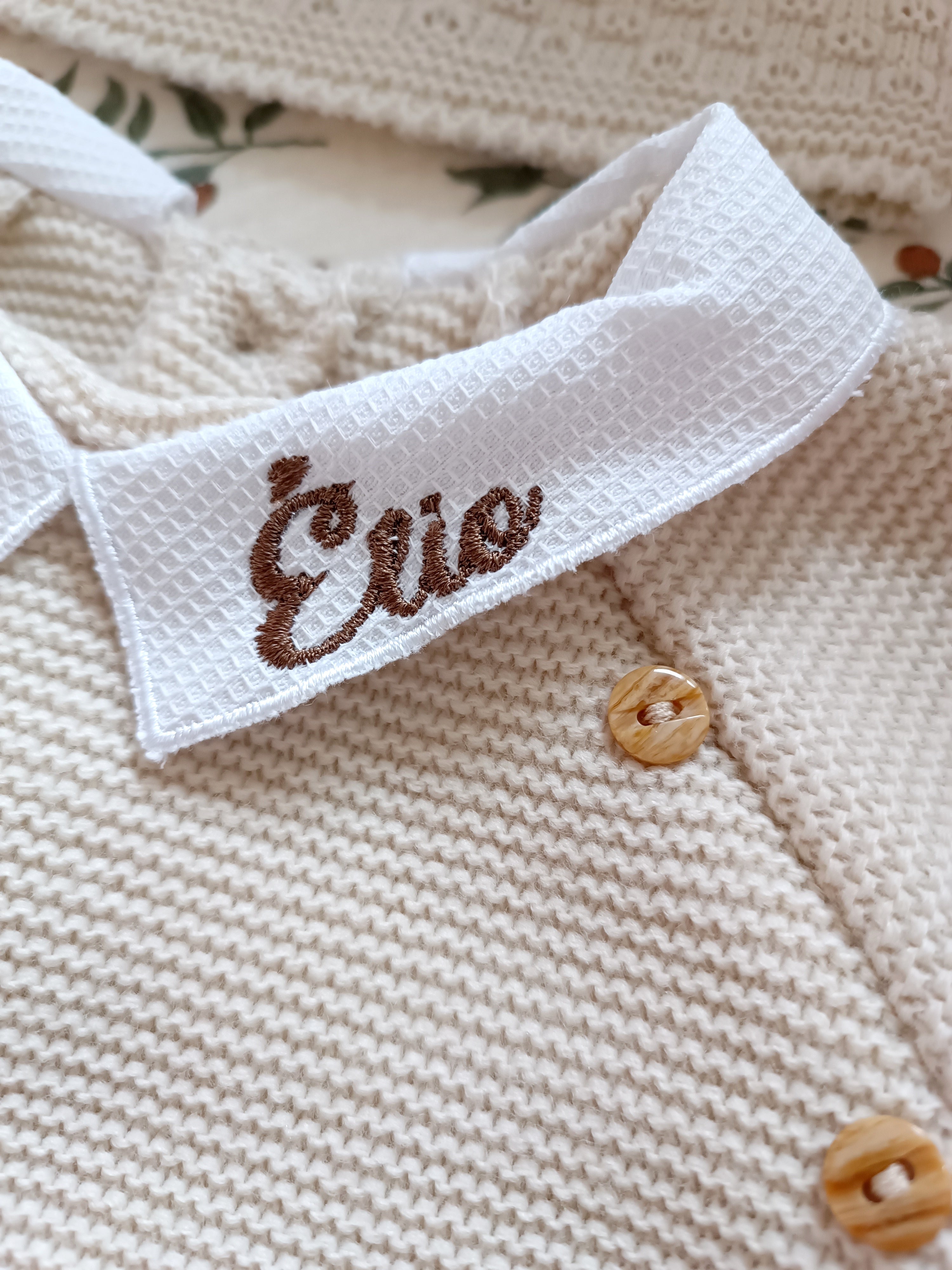 Ensemble complet naissance beige 0/3 mois avec boutons bois