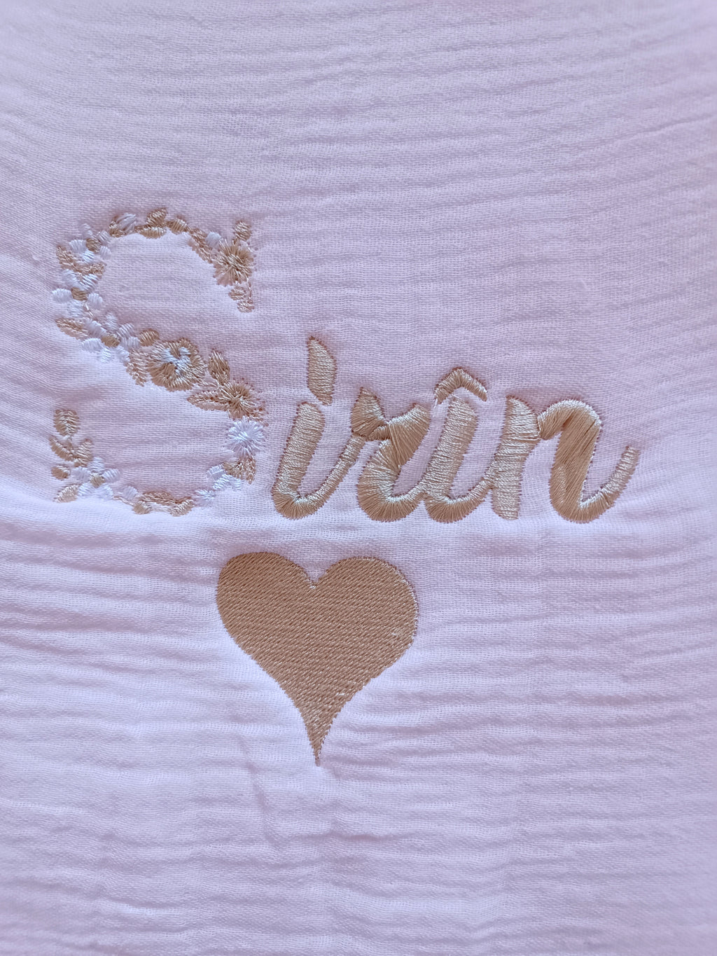 Couverture en gaze de coton et polaire rose - personnalisable -