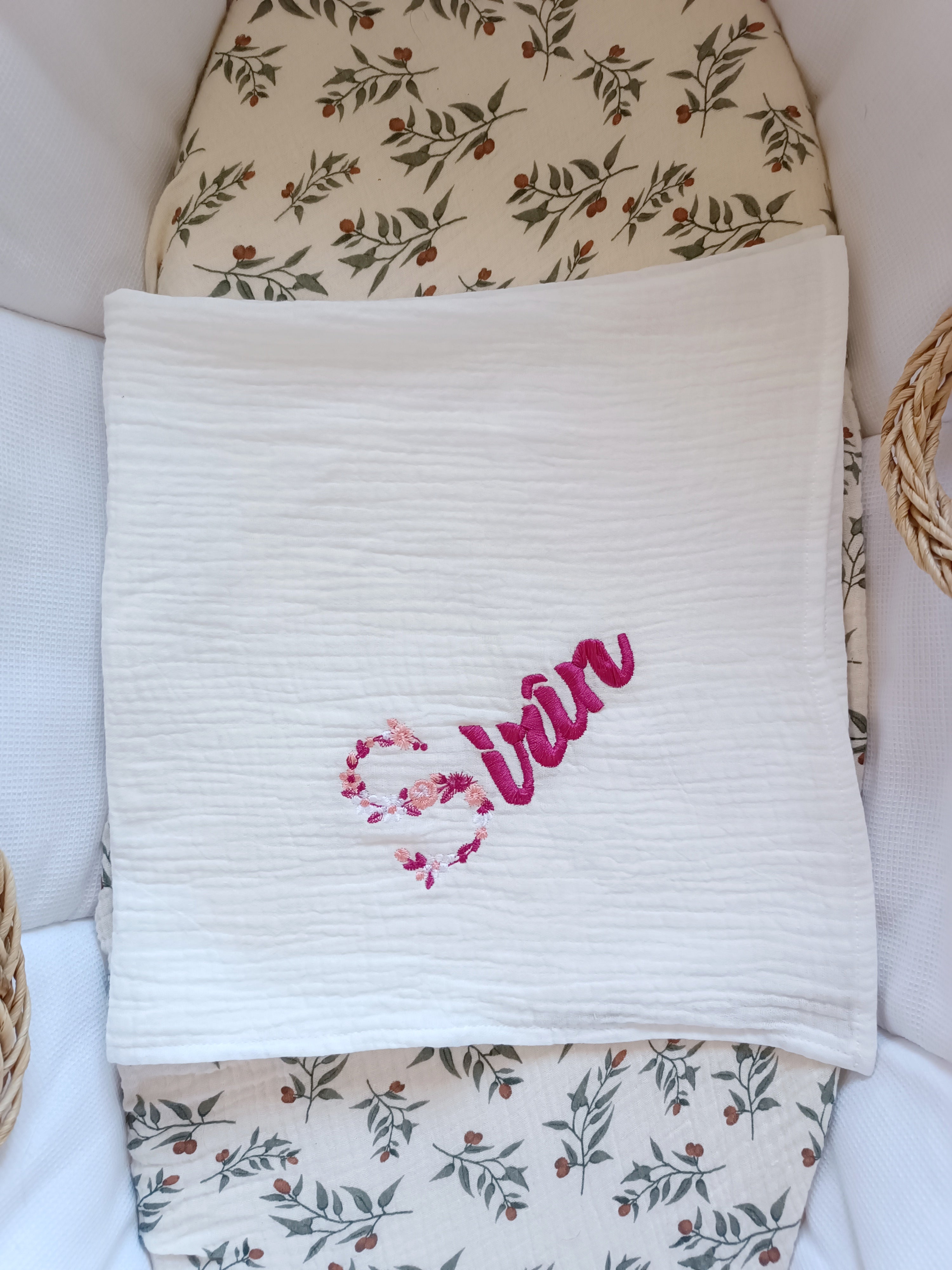 Lange en gaze de coton blanc 60*60 personnalisable
