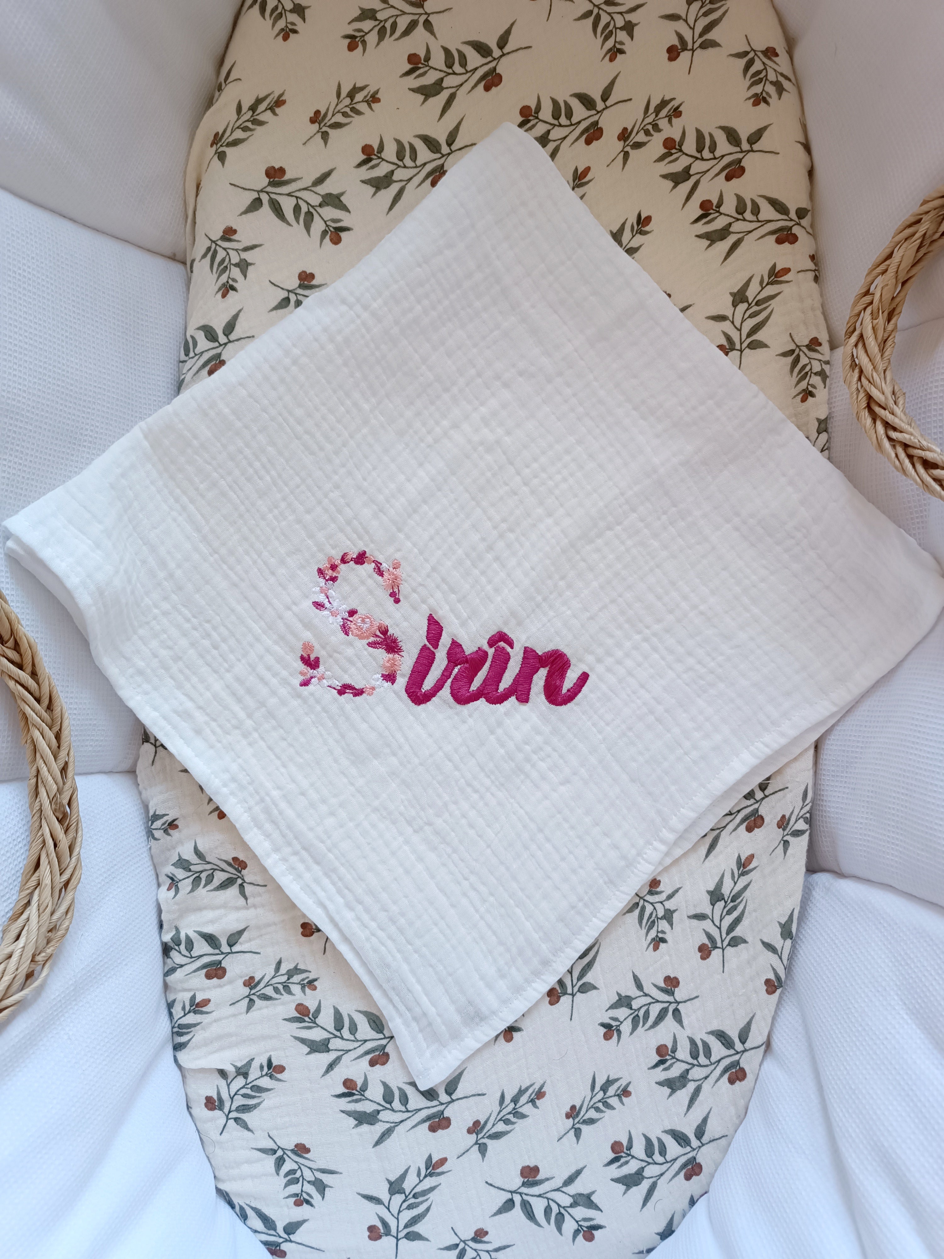 Lange en gaze de coton blanc 60*60 personnalisable