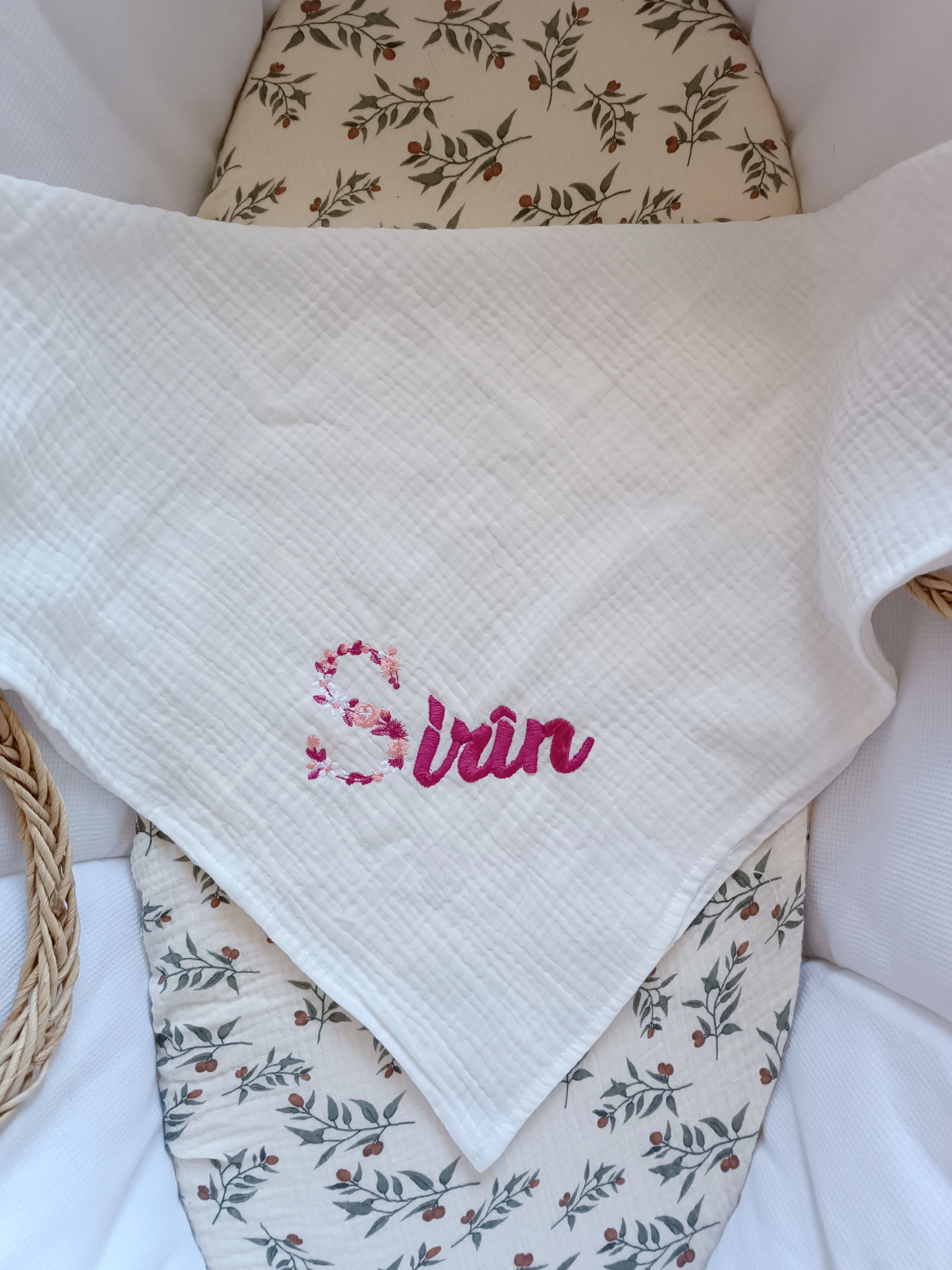 Lange en gaze de coton blanc 60*60 personnalisable