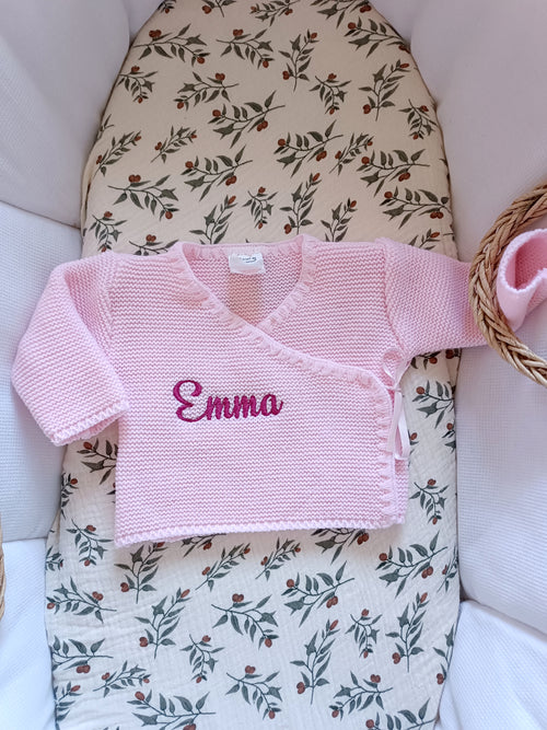 Brassières avec noeud satiné rose - personnalisable