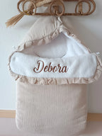 Nid d’ange personnalisé bébé en gaze de coton