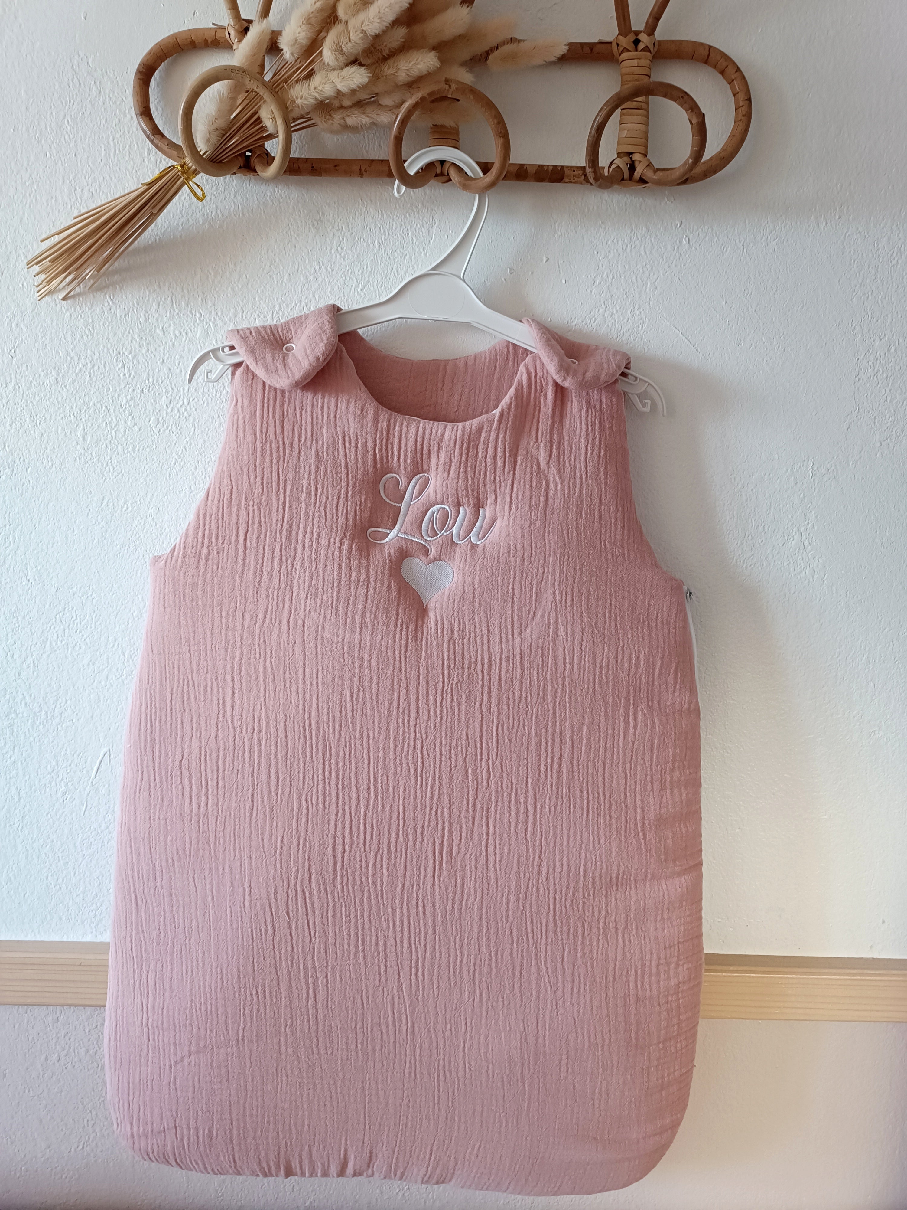 Gigoteuse molletonée en gaze de coton terracotta