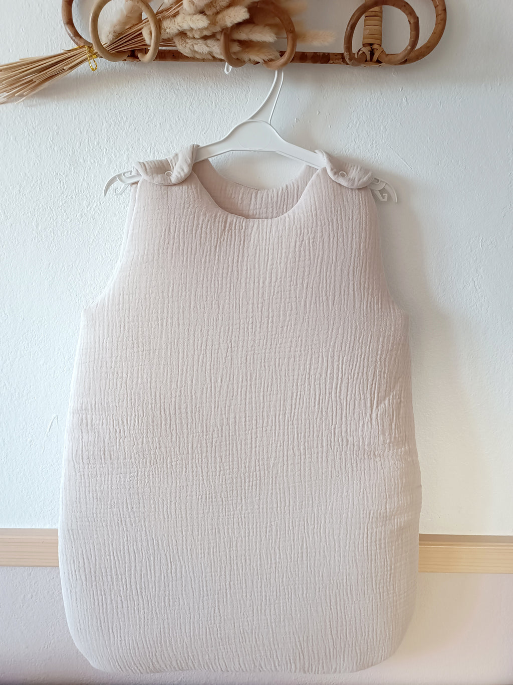 Gigoteuse molletonnée en gaze de coton beige 0/6mois ou 6/24 mois