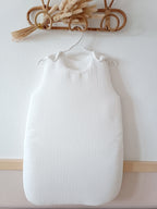 Gigoteuse molletonée en gaze de coton blanc