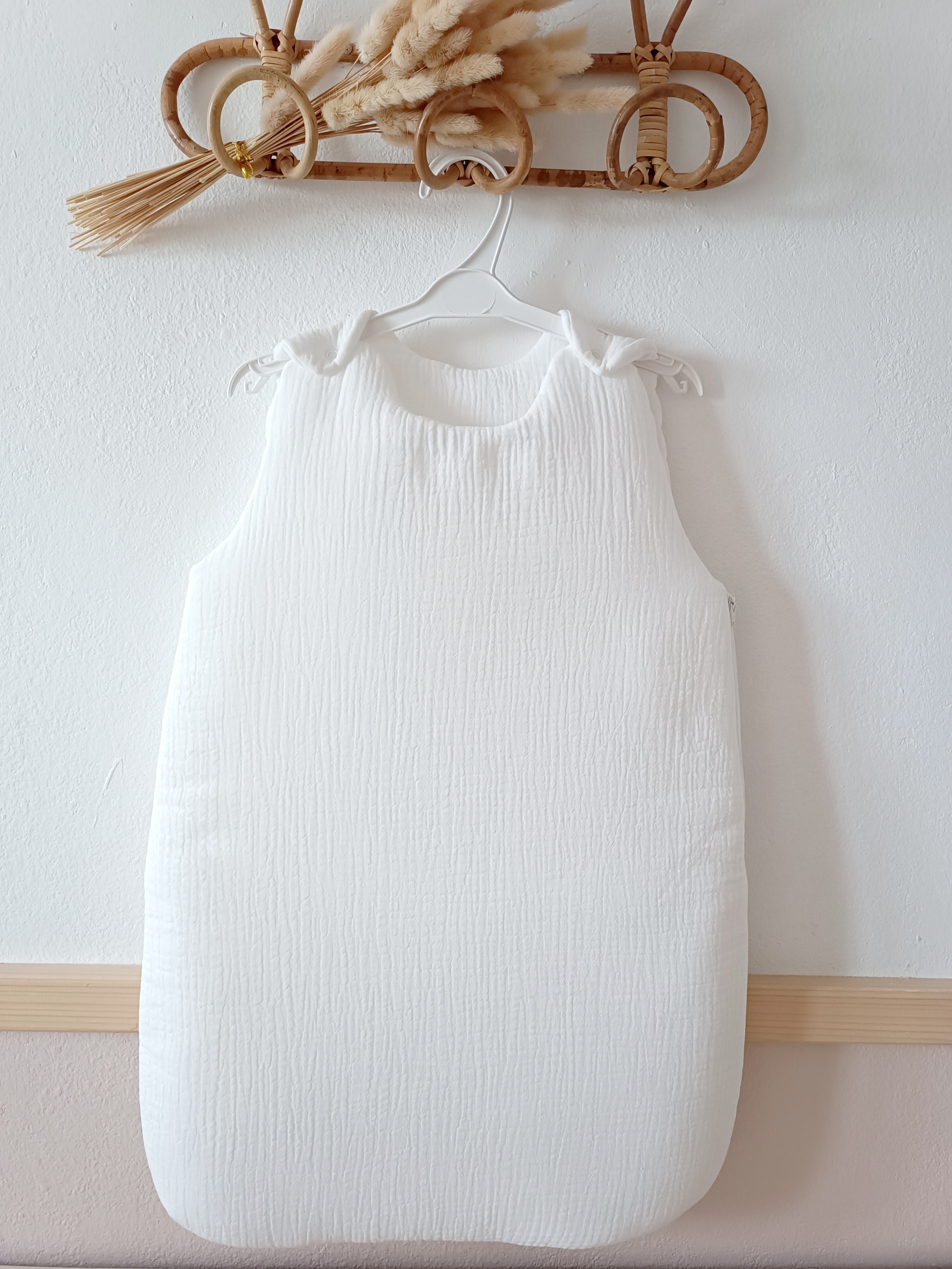 Gigoteuse molletonée en gaze de coton blanc