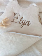 Gigoteuse molletonnée en gaze de coton beige 0/6mois ou 6/24 mois