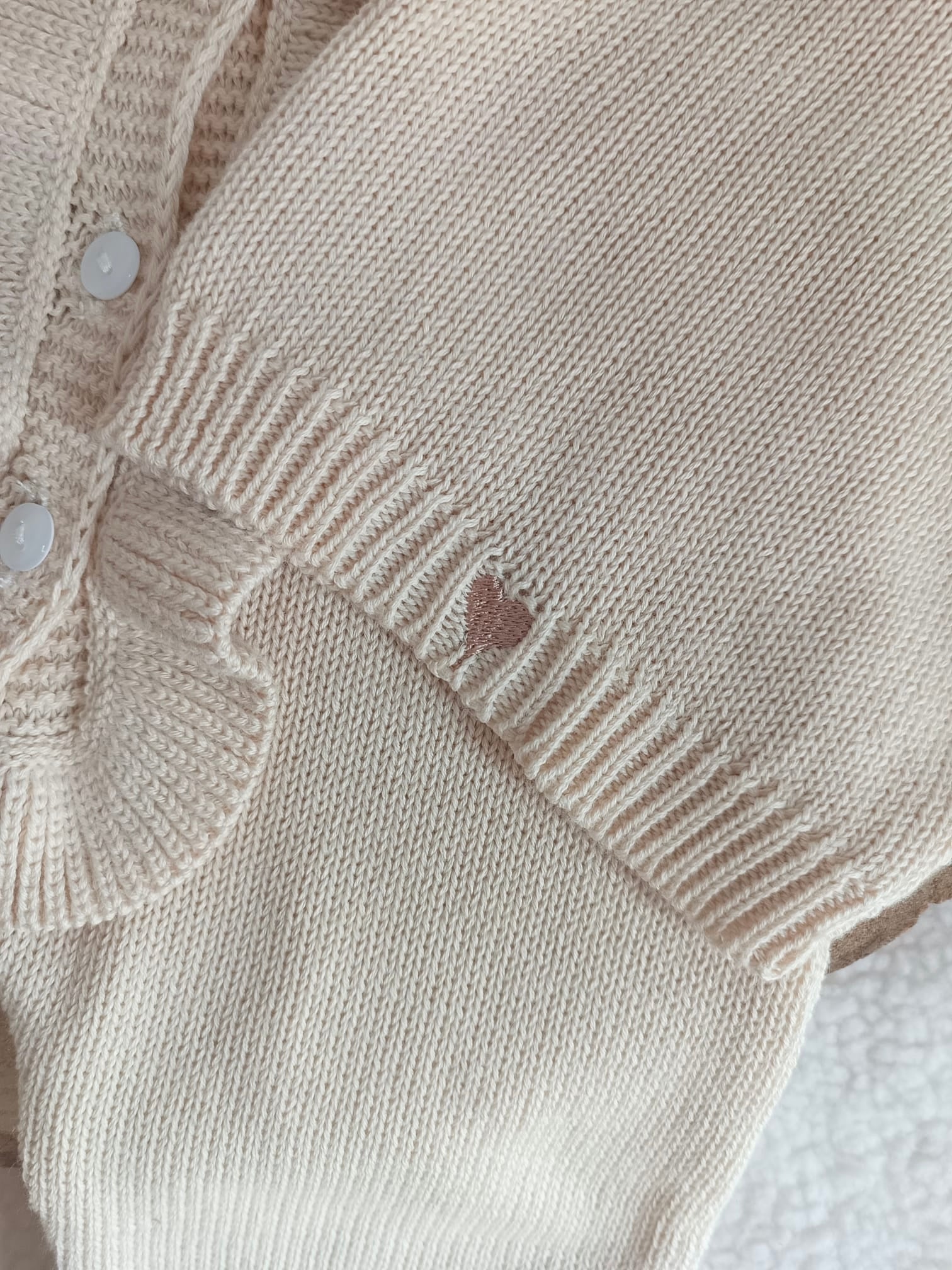 Combinaison beige oreilles lapin 100% coton, 3 pièces, 0/3 mois - personnalisable -