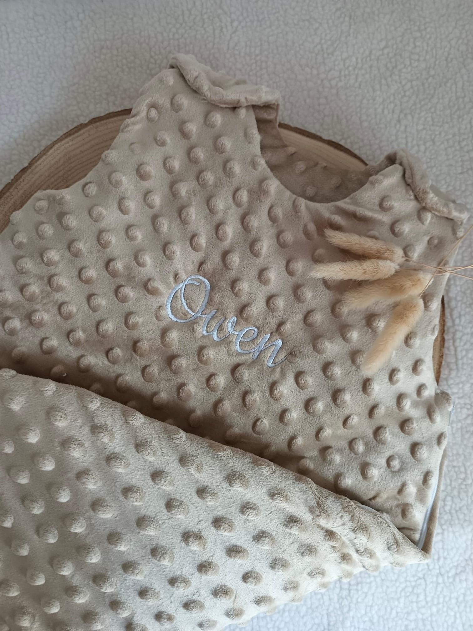 Gigoteuse en minky marron