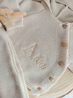 Tenue naissance beige 0/3 mois - avec oreilles de lapin - personnalisable -