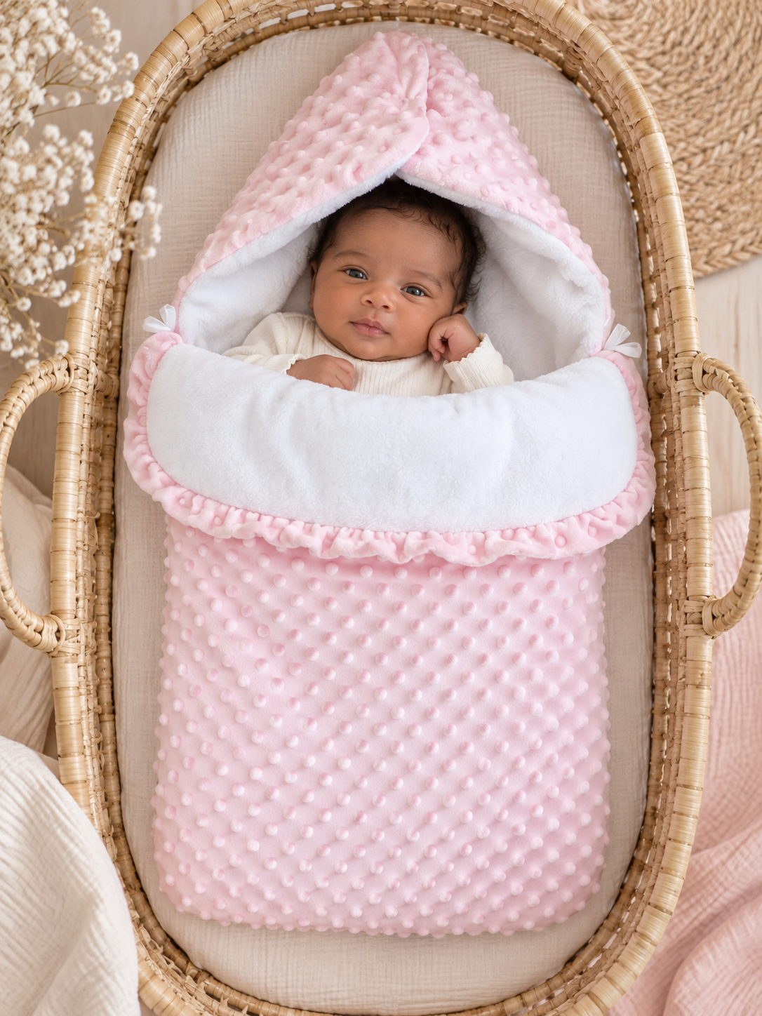 Nid d'ange bébé personnalisé minky