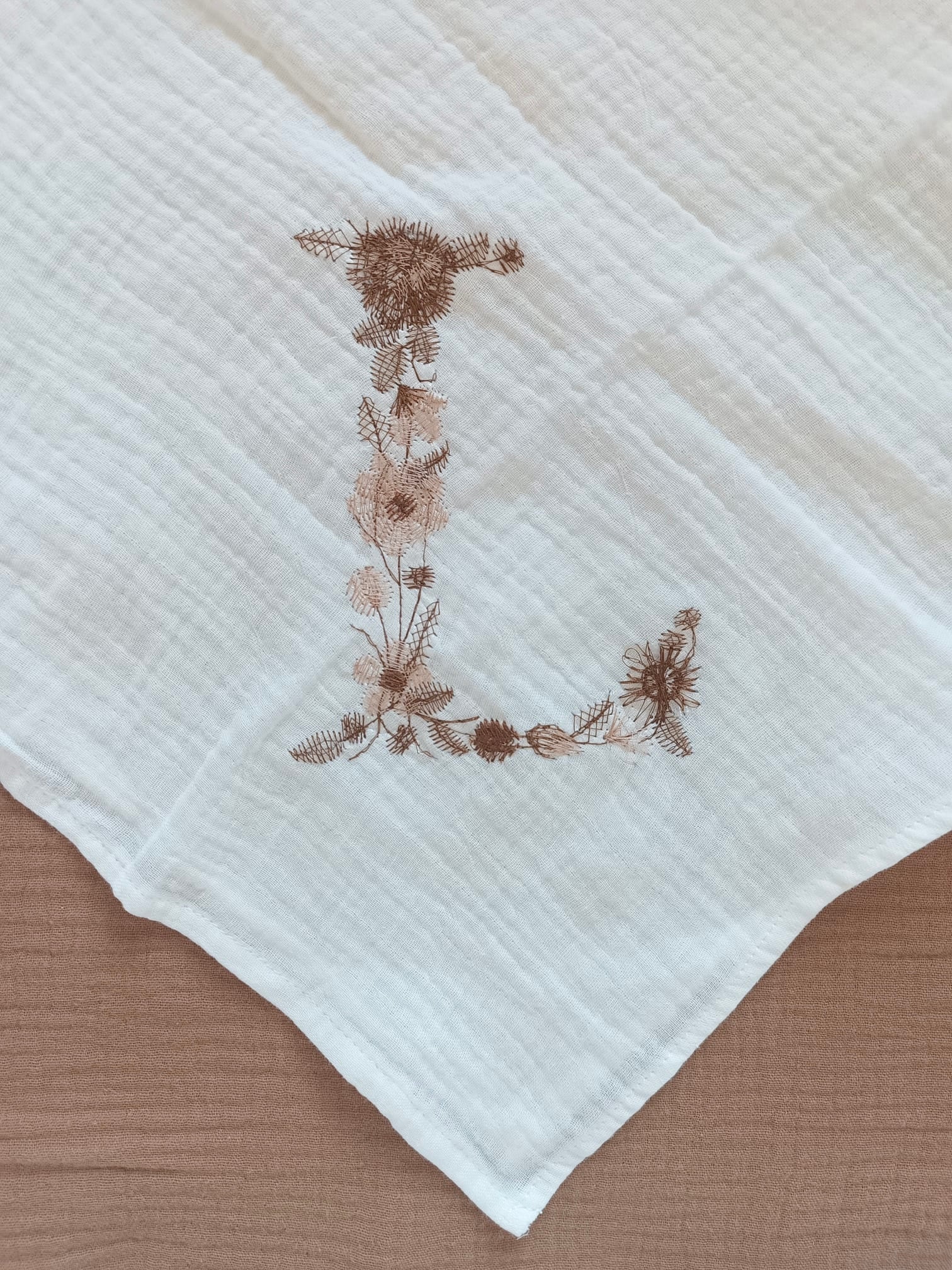 Lange en gaze de coton blanc 60*60 personnalisable