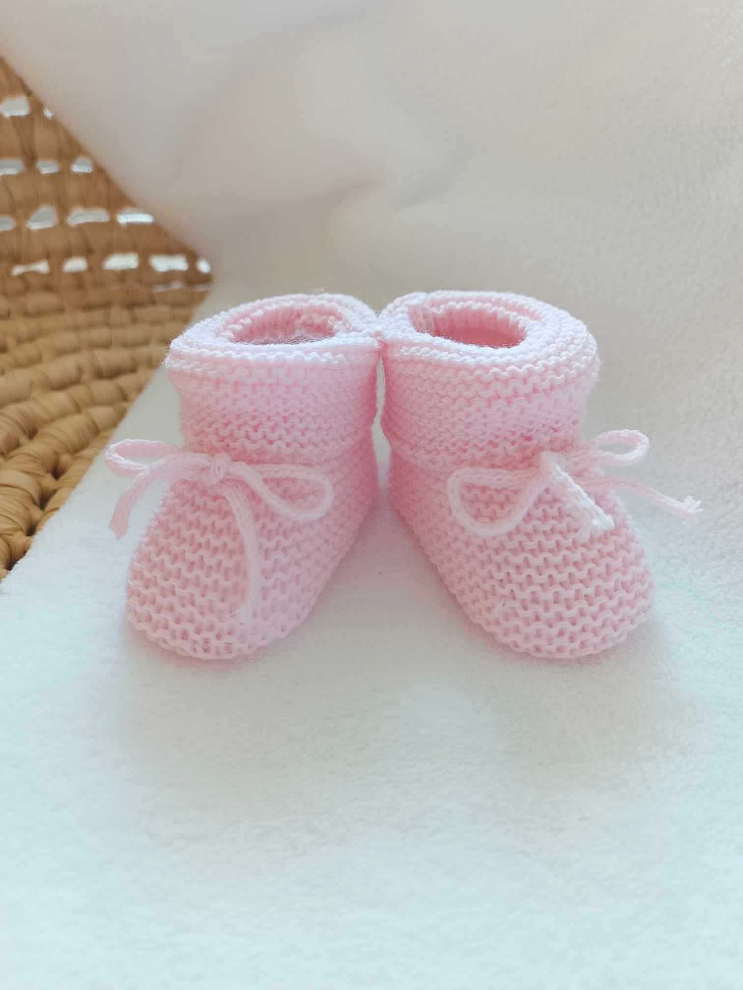 Chausson en maille rose