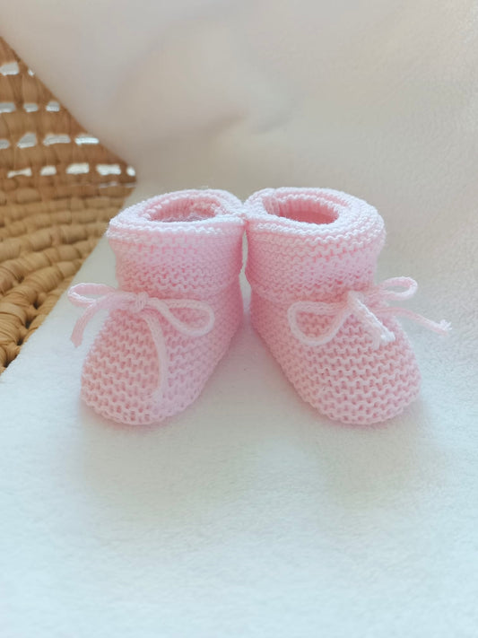 Chausson en maille rose