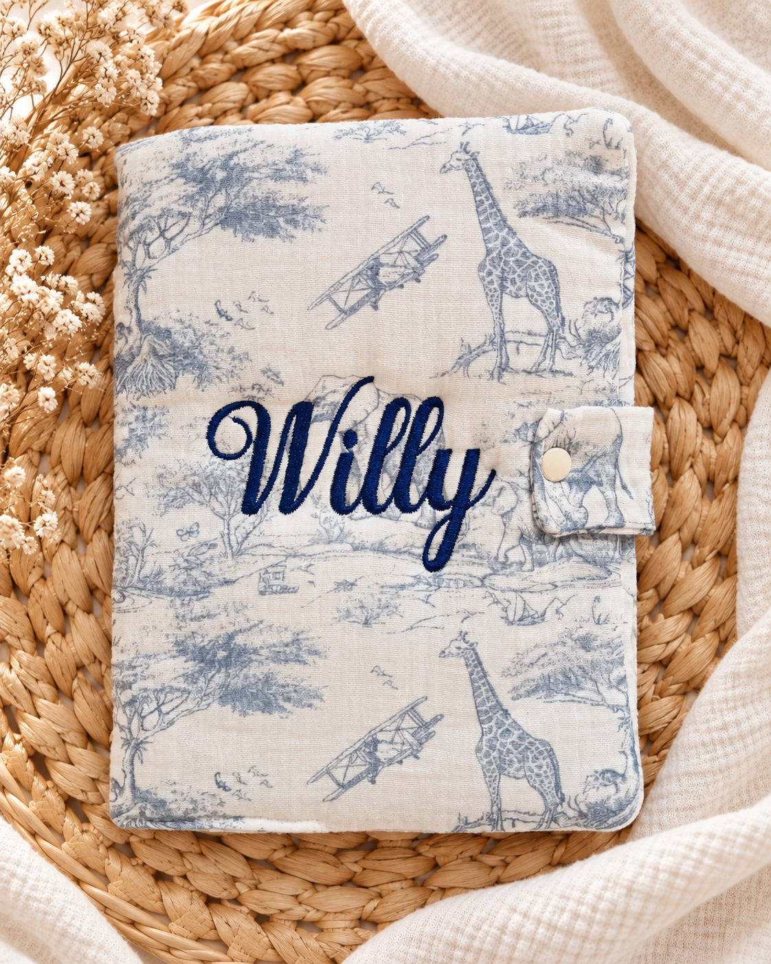 Protège carnet de santé personnalisé bébé – Collection Safari
