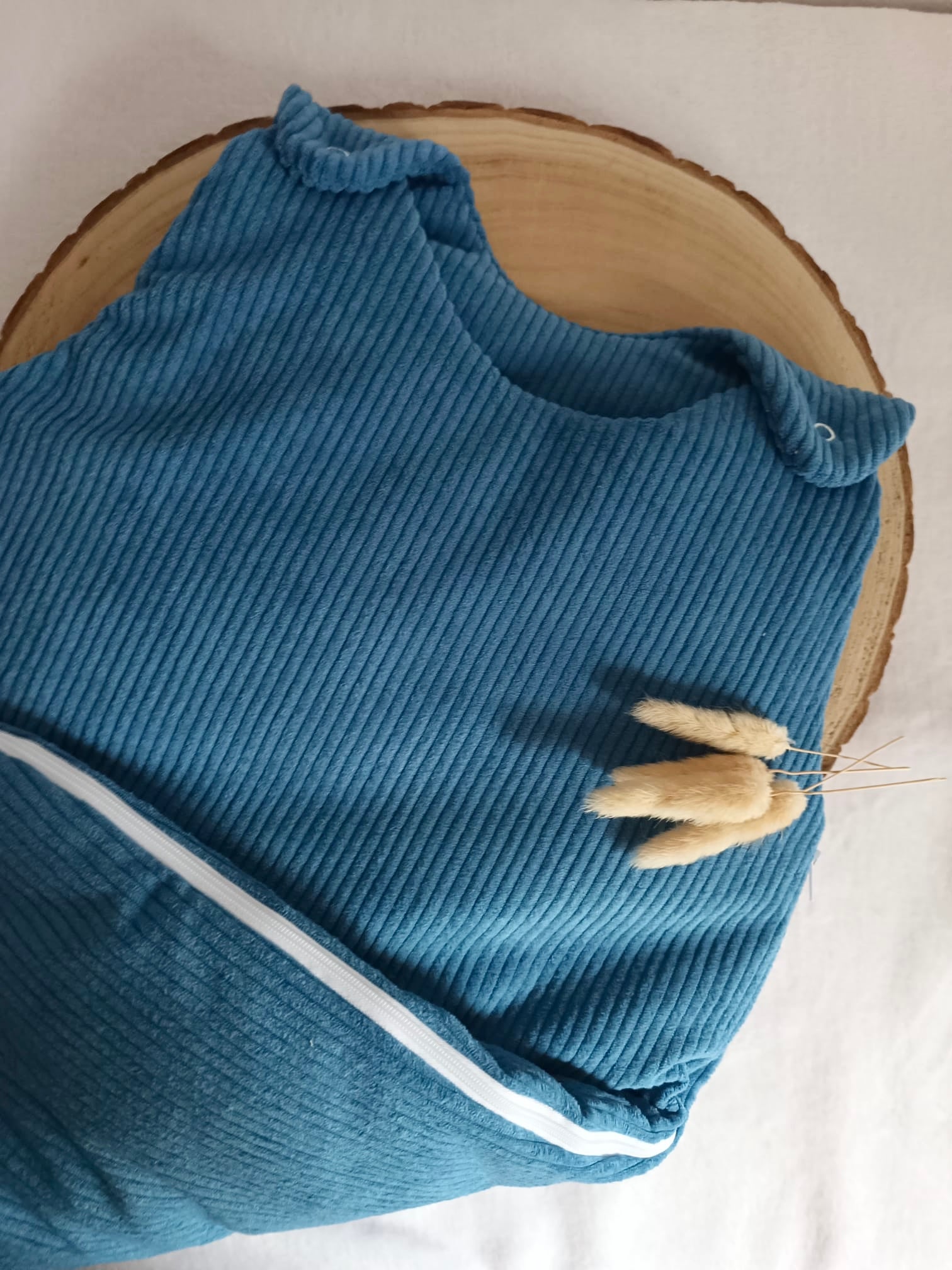 Gigoteuse molletonnée en velours bleu marine