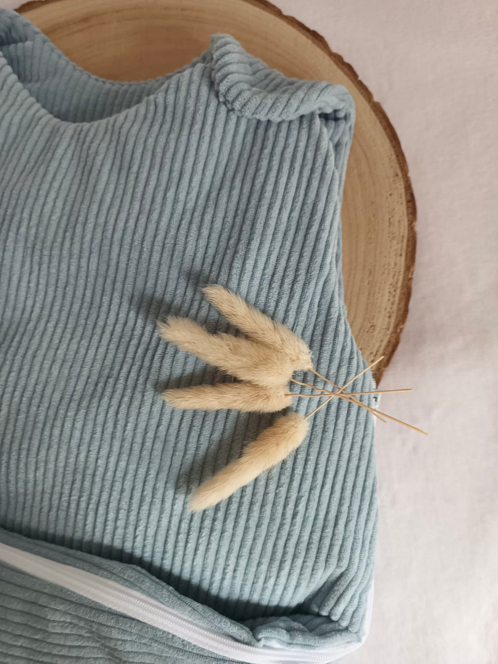 Gigoteuse molletonnée en velours bleu gris