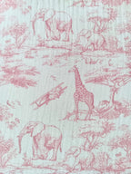 Gigoteuse molletonée en gaze de coton safari tons rose/fushia - personnalisable -