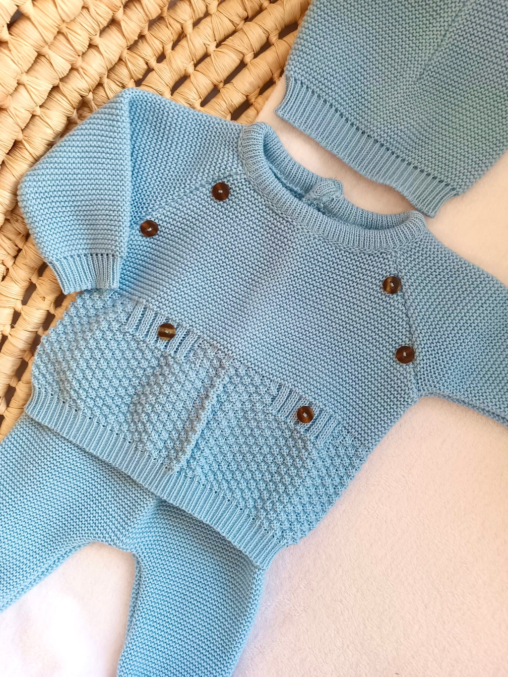 Ensemble naissance en maille personnalisé - Petit cocon
