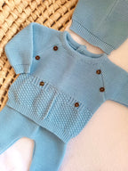 Ensemble naissance en maille personnalisé - Petit cocon