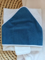 Cape de bain en velours bleu marine - personnalisable -
