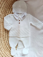 Ensemble naissance en maille personnalisé - Elégance