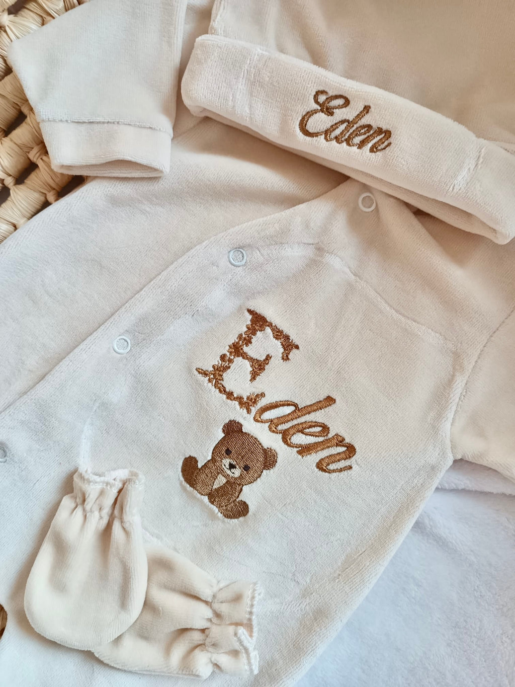 Dors bien velours beige, 3 pièces