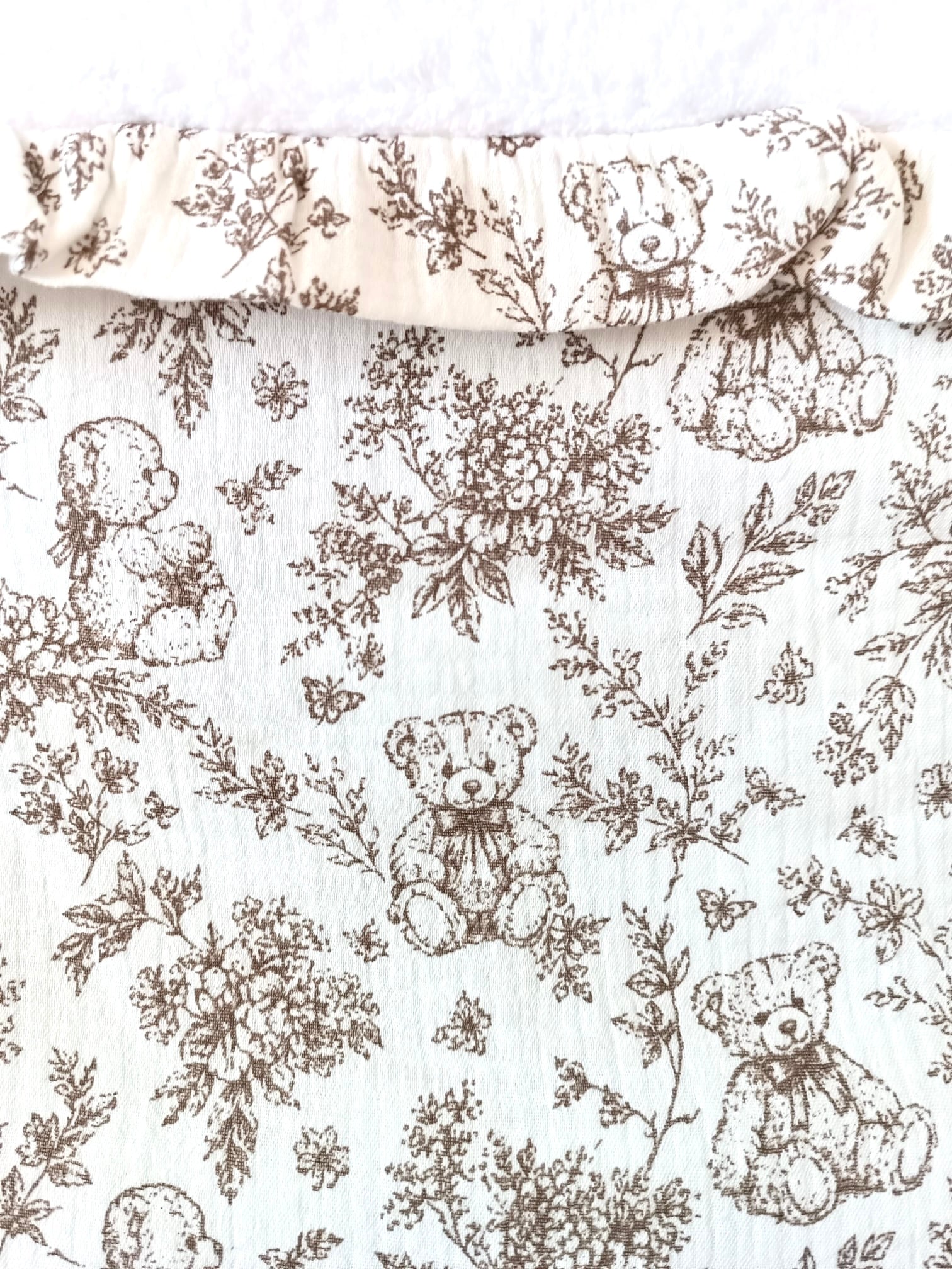 Nid d'ange bébé personnalisé en gaze de coton - Rêve d'Ourson