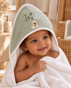 Cape de bain personnalisée bébé en gaze de coton