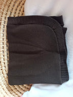 Couverture en maille marron - personnalisable -