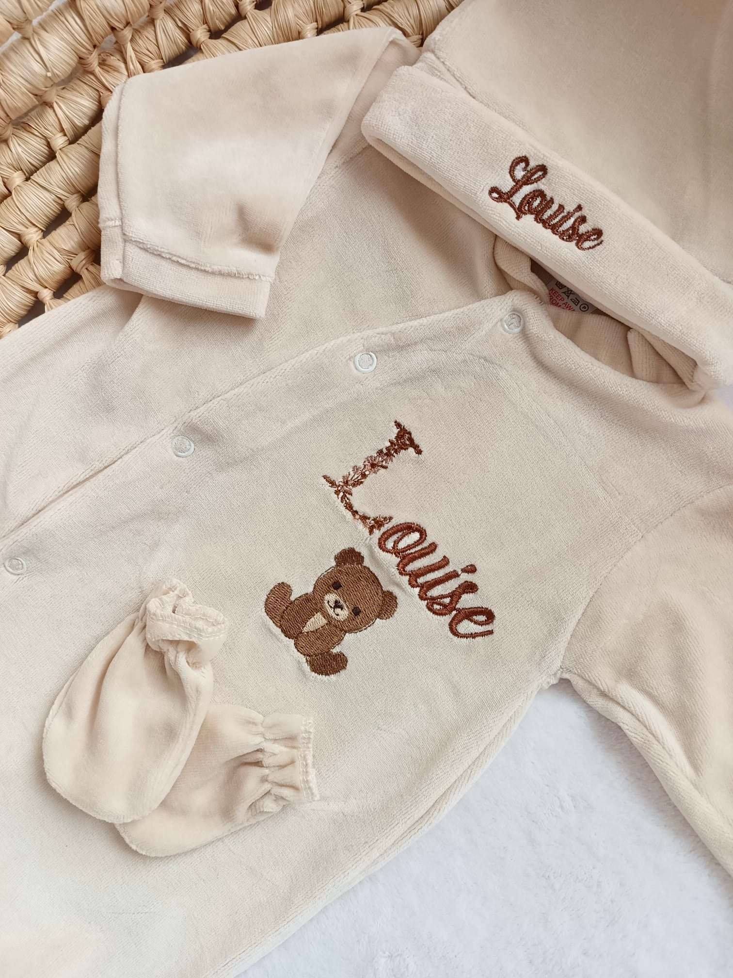 Dors bien velours beige, 3 pièces