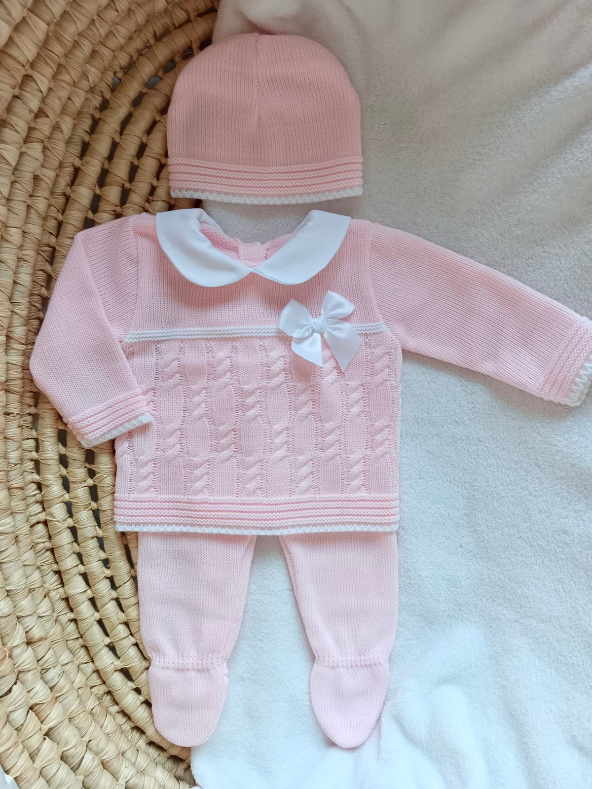 Ensemble naissance 3 pièces en maille « Juliette »