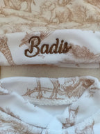 Pyjama bébé velours 3 pièces personnalisé – Safari