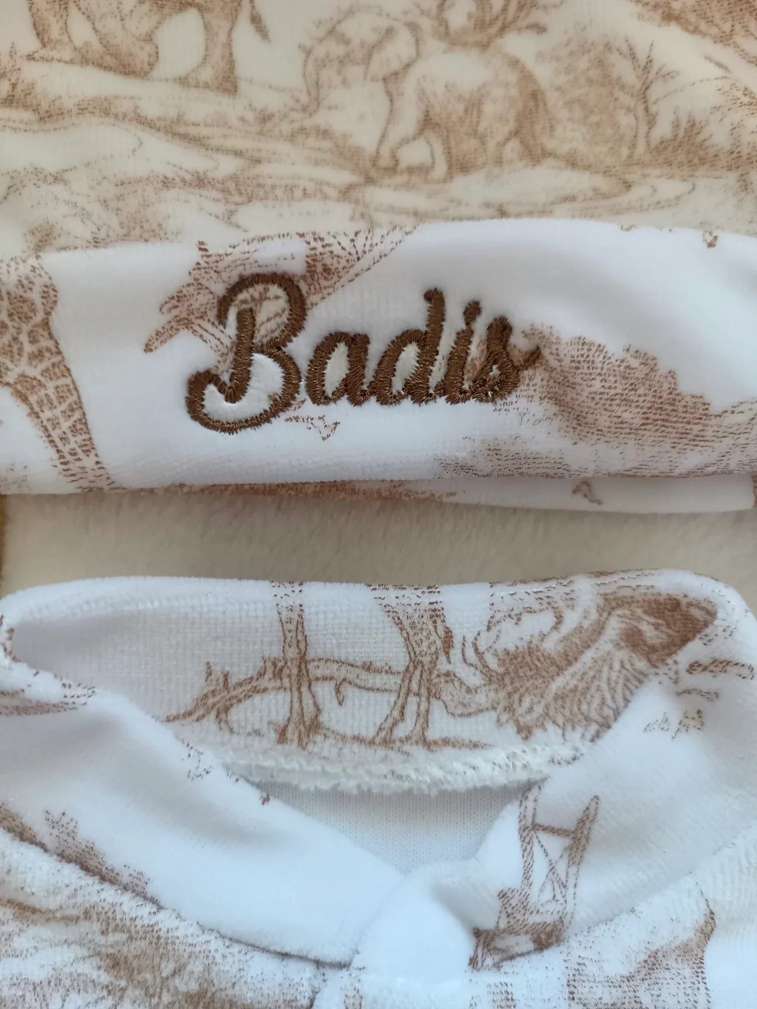 Pyjama bébé velours 3 pièces personnalisé – Safari