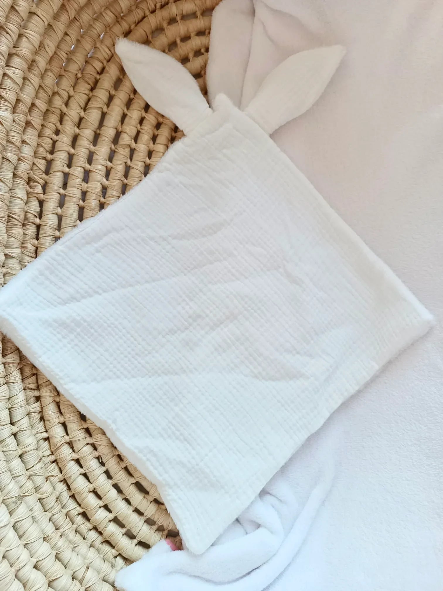 Doudou lange personnalisé bébé en gaze de coton