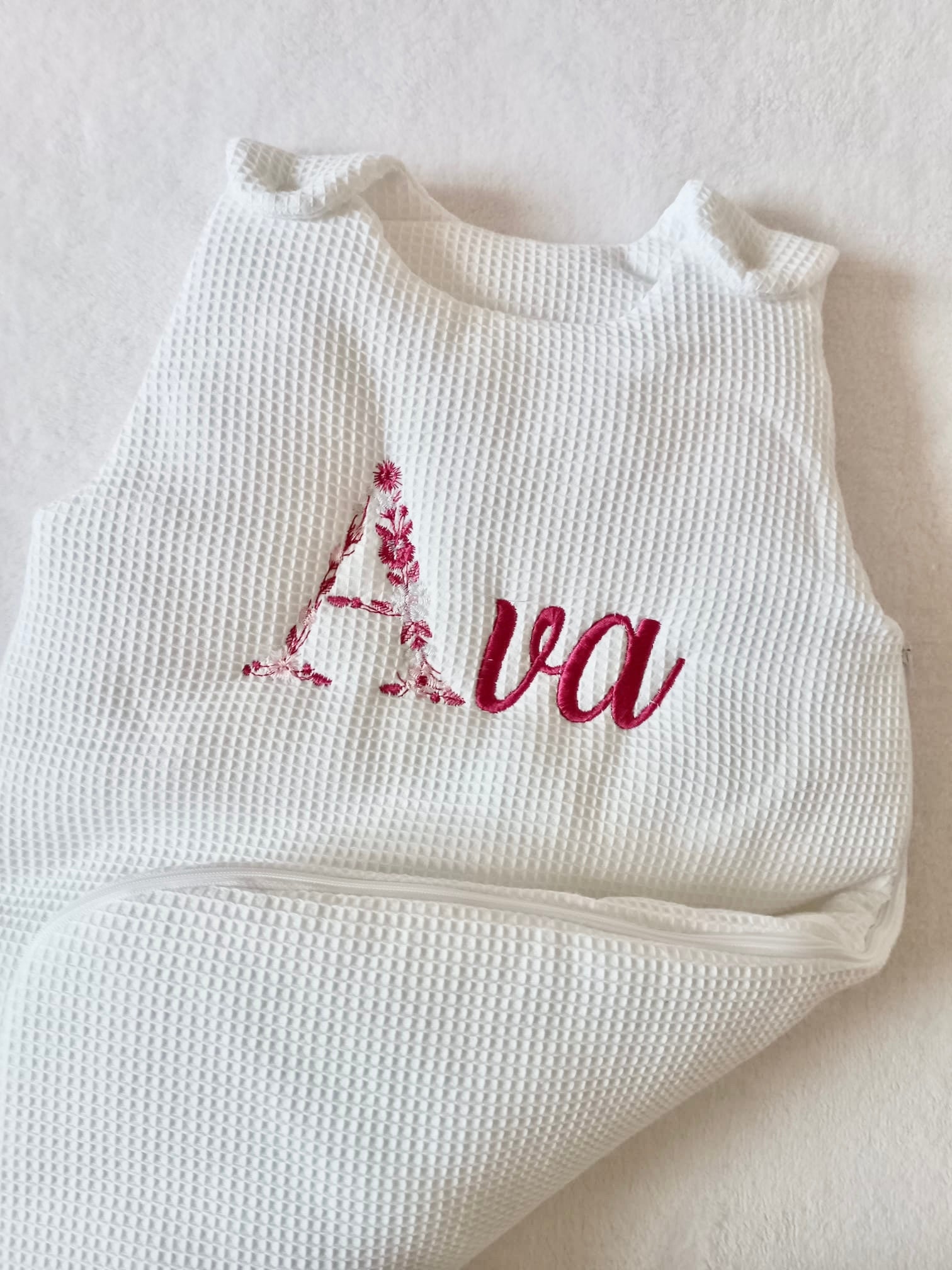 Gigoteuse molletonnée en nid d’abeille blanc